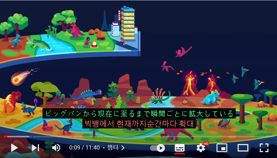 유튜브 자막 동시 2개 보기 (영어 일본어 등 듀얼자막) +한국어 자막 없는 외국영상 한국어 자막 보는 방법 이미지 3
