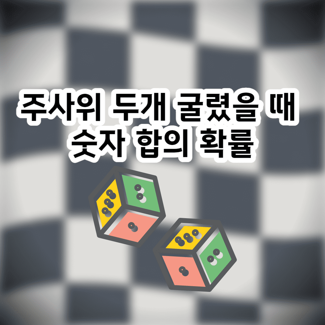 주사위 두개 굴렸을 때 숫자 합의 확률 (주사위 한개라면 두번 굴렸을 때) 이미지 1